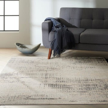 CK Rush CK953 Modern Crosshatched Linear Abstract Distressed Hi-Low Textured Low-Profile Short-Pile Ivory/Beige/Taupe/Grey Rug-Calvin Klein-Rug Love - The Most Loved Rug Store